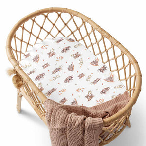 Snuggle Hunny Fitted Bassinet & Change Pad Cover - Koala