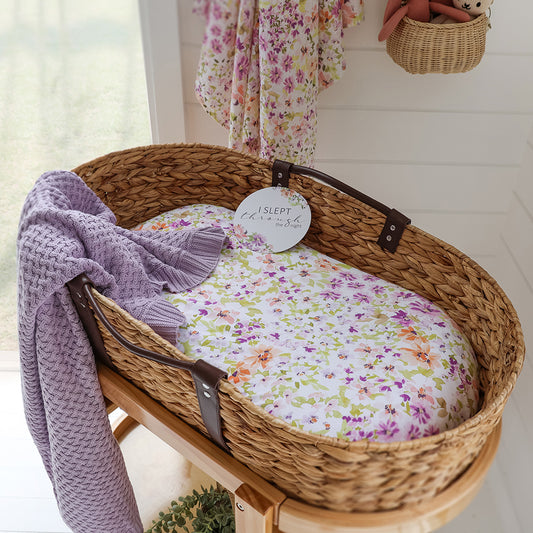 Snuggle Hunny Fitted Bassinet & Change Pad Cover - Isla