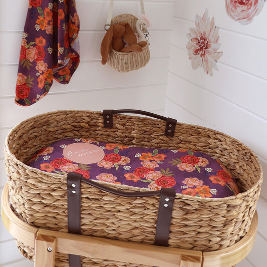 Snuggle Hunny Fitted Bassinet & Change Pad Cover - Sienna