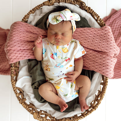 Snuggle Hunny Bodysuit Short Sleeve - Beach Fun