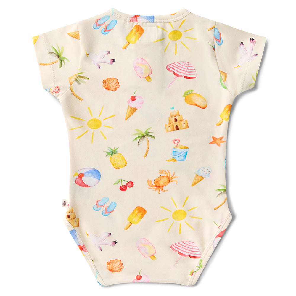 Snuggle Hunny Bodysuit Short Sleeve - Beach Fun