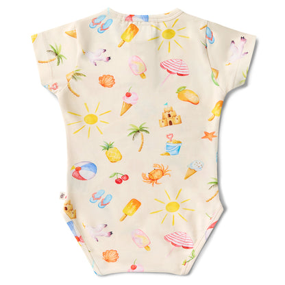 Snuggle Hunny Bodysuit Short Sleeve - Beach Fun