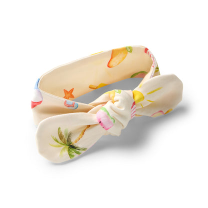 Headband with tropical print on a white background