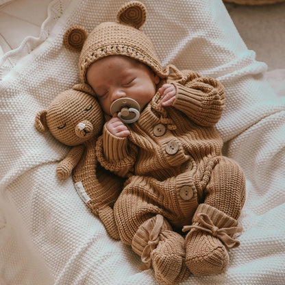 3 Little Crowns Knit Romper - Coco