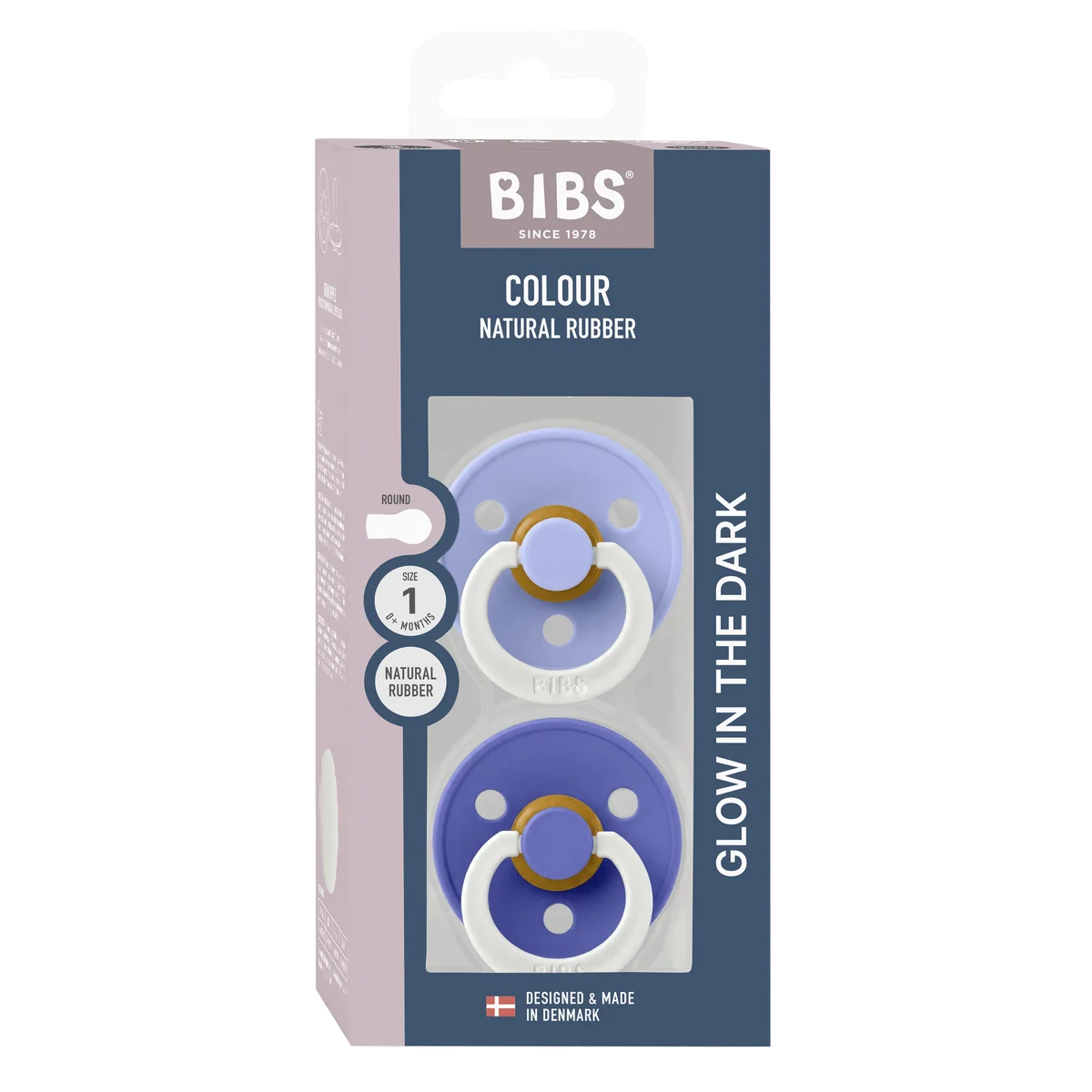 Bibs Colour Dummies (Night Glow) - Hush/Grape - (2 pack)