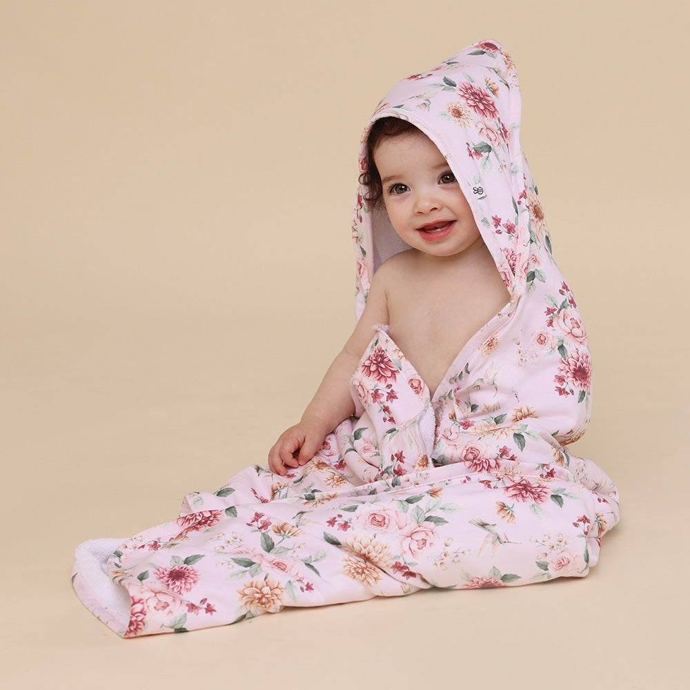 Snuggle Hunny Hooded Organic Cotton Towel | Birds and Blooms