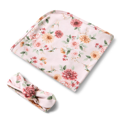Snuggle Hunny Jersey Wrap and Headband Set | Birds and Blooms