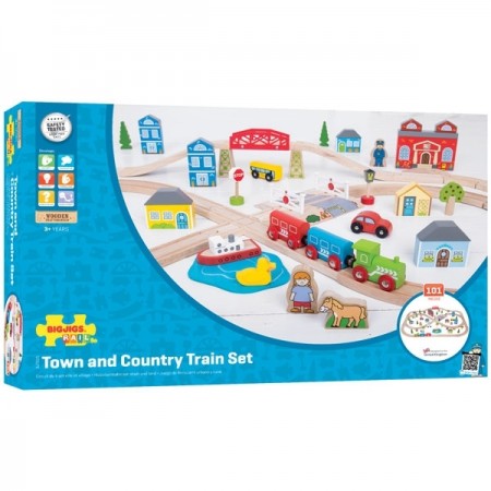 Bigjigs Town and Country Train Set