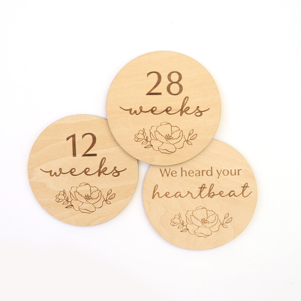 SNUGGLE HUNNY | WOODEN MILESTONE DISCS | BLOOM PREGNANCY