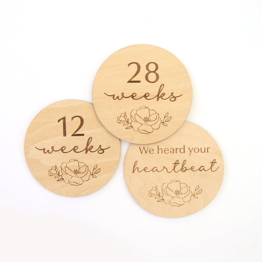 SNUGGLE HUNNY | WOODEN MILESTONE DISCS | BLOOM PREGNANCY