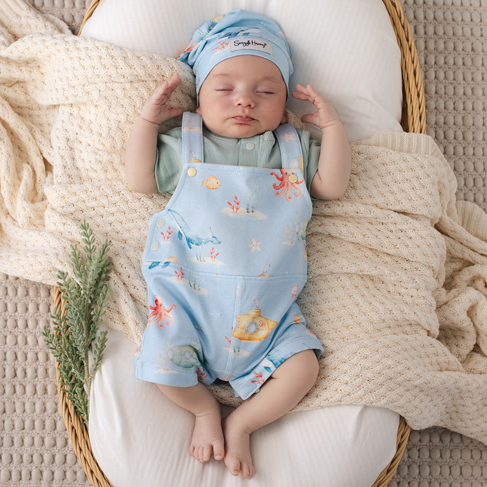 SNUGGLE HUNNY ORGANIC JOEY SHORT OVERALL | BLUE LITTLE SUBS