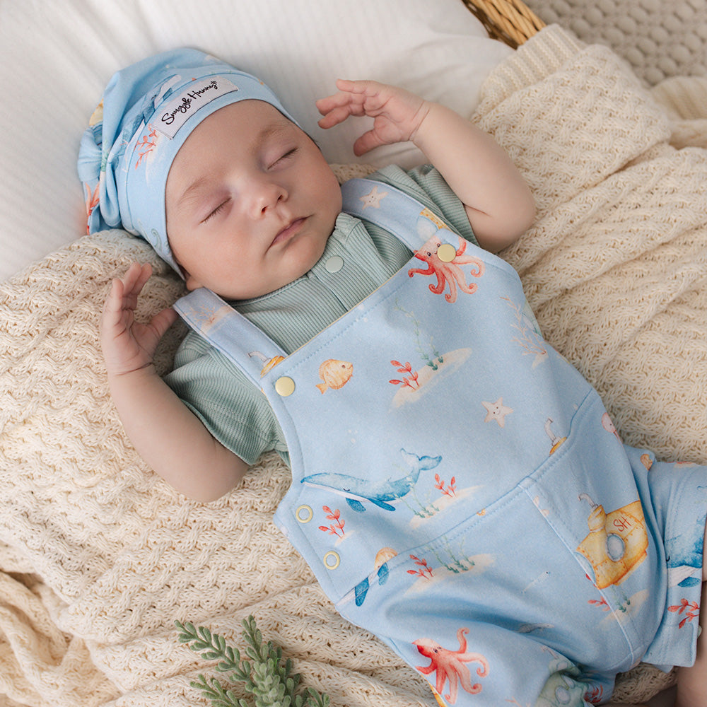 SNUGGLE HUNNY ORGANIC JOEY SHORT OVERALL | BLUE LITTLE SUBS