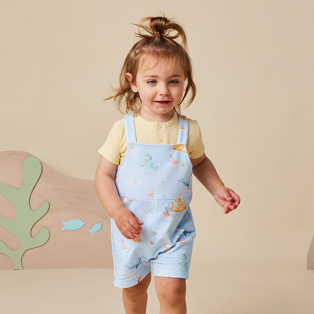 SNUGGLE HUNNY ORGANIC JOEY SHORT OVERALL | BLUE LITTLE SUBS