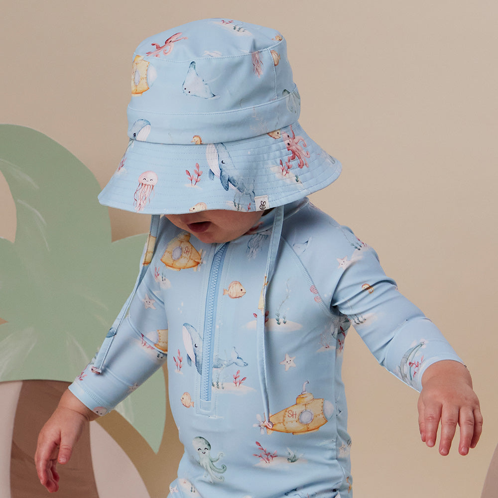 SNUGGLE HUNNY SWIM BUCKET HAT | BLUE LITTLE SUBS