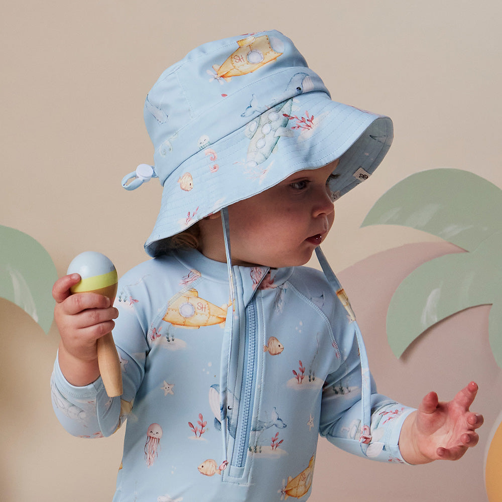 SNUGGLE HUNNY SWIM BUCKET HAT | BLUE LITTLE SUBS