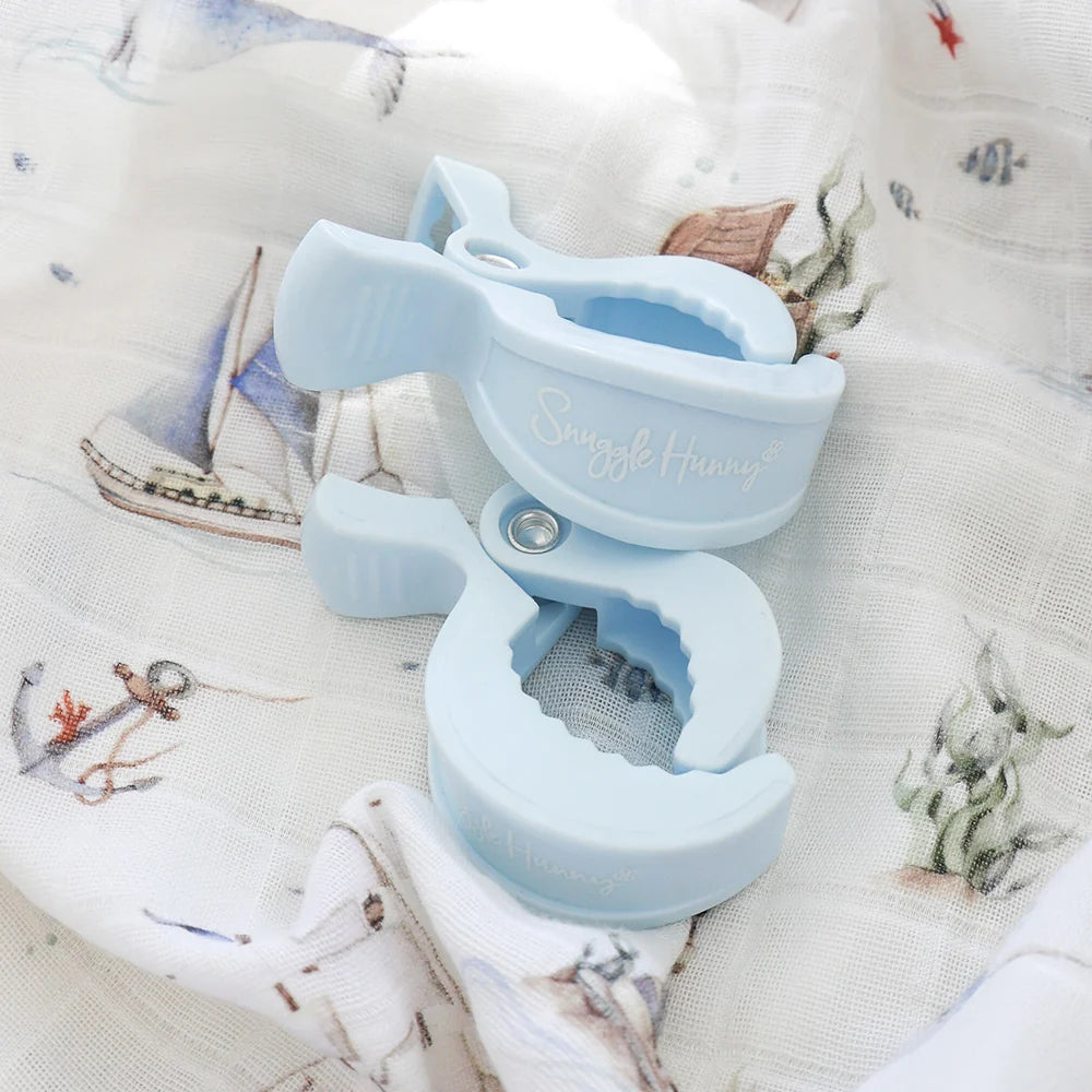 SNUGGLE HUNNY PRAM CLIP PAIR | BABY BLUE