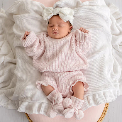 SNUGGLE HUNNY OVERSIZED COTTON KNIT JUMPER | BLUSH