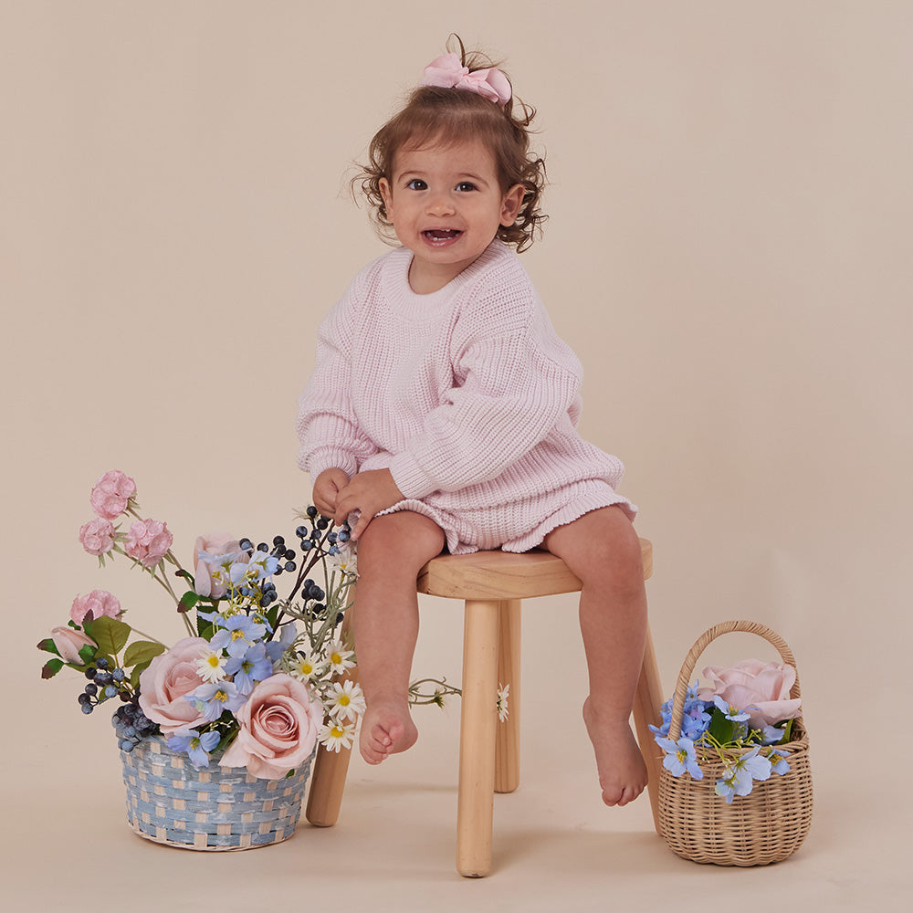 SNUGGLE HUNNY OVERSIZED COTTON KNIT JUMPER | BLUSH