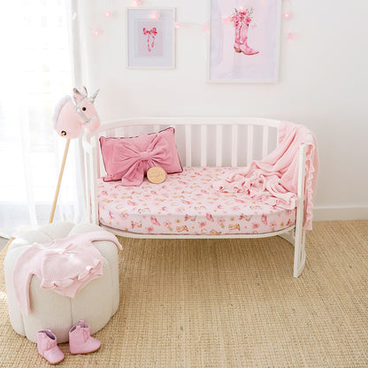 SNUGGLE HUNNY | FITTED COT SHEET | BOOTS AND BOWS