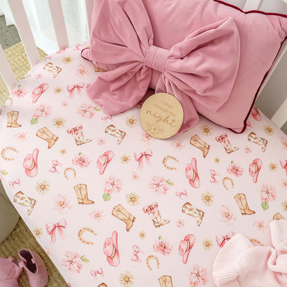 SNUGGLE HUNNY | FITTED COT SHEET | BOOTS AND BOWS