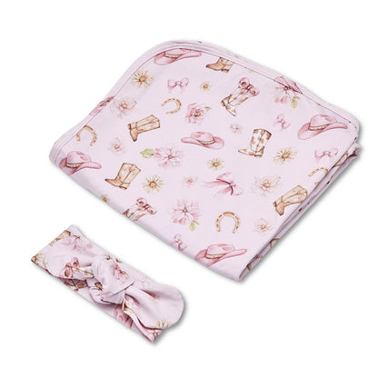 SNUGGLE HUNNY | JERSEY WRAP AND HEADBAND SET | BOOTS AND BOWS