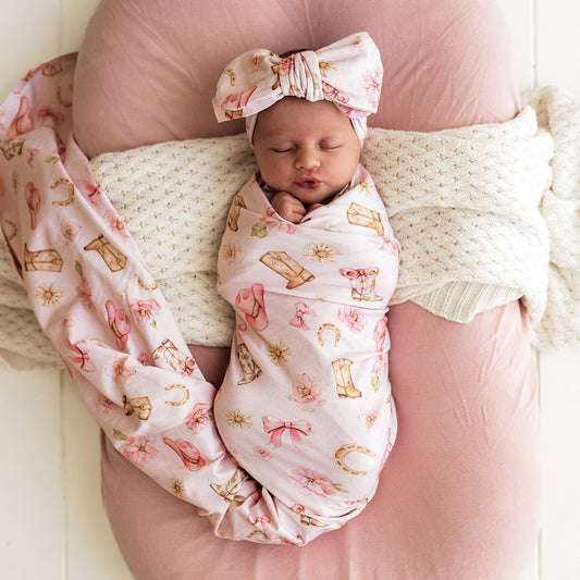 SNUGGLE HUNNY | JERSEY WRAP AND HEADBAND SET | BOOTS AND BOWS