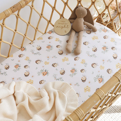 SNUGGLE HUNNY | FITTED BASSINET AND CHANGE PAD COVER | BUMBLEBEES