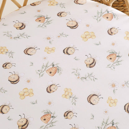SNUGGLE HUNNY | FITTED BASSINET AND CHANGE PAD COVER | BUMBLEBEES
