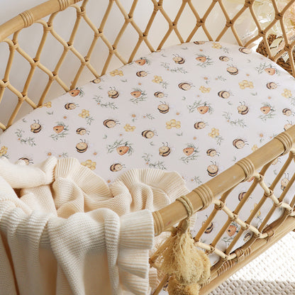 SNUGGLE HUNNY | FITTED BASSINET AND CHANGE PAD COVER | BUMBLEBEES