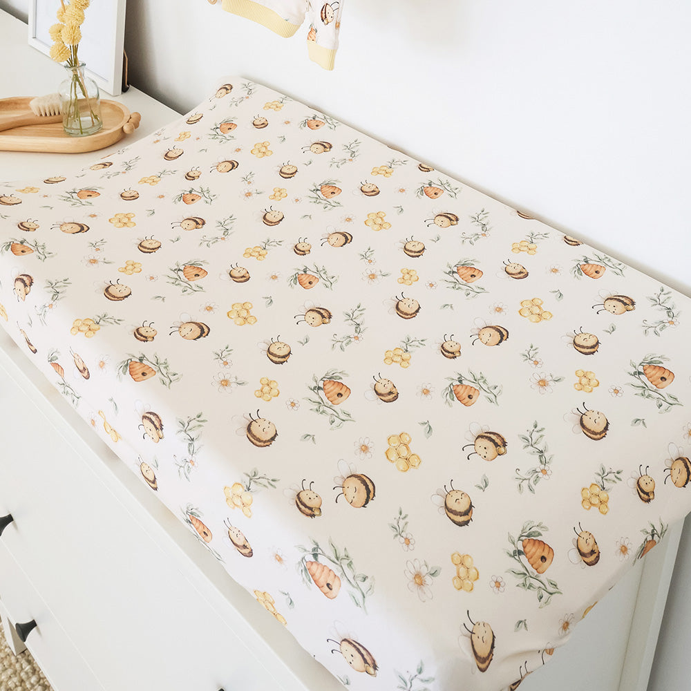 SNUGGLE HUNNY | FITTED BASSINET AND CHANGE PAD COVER | BUMBLEBEES