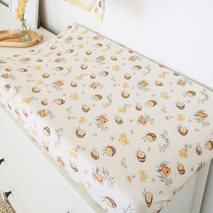 SNUGGLE HUNNY | FITTED BASSINET AND CHANGE PAD COVER | BUMBLEBEES