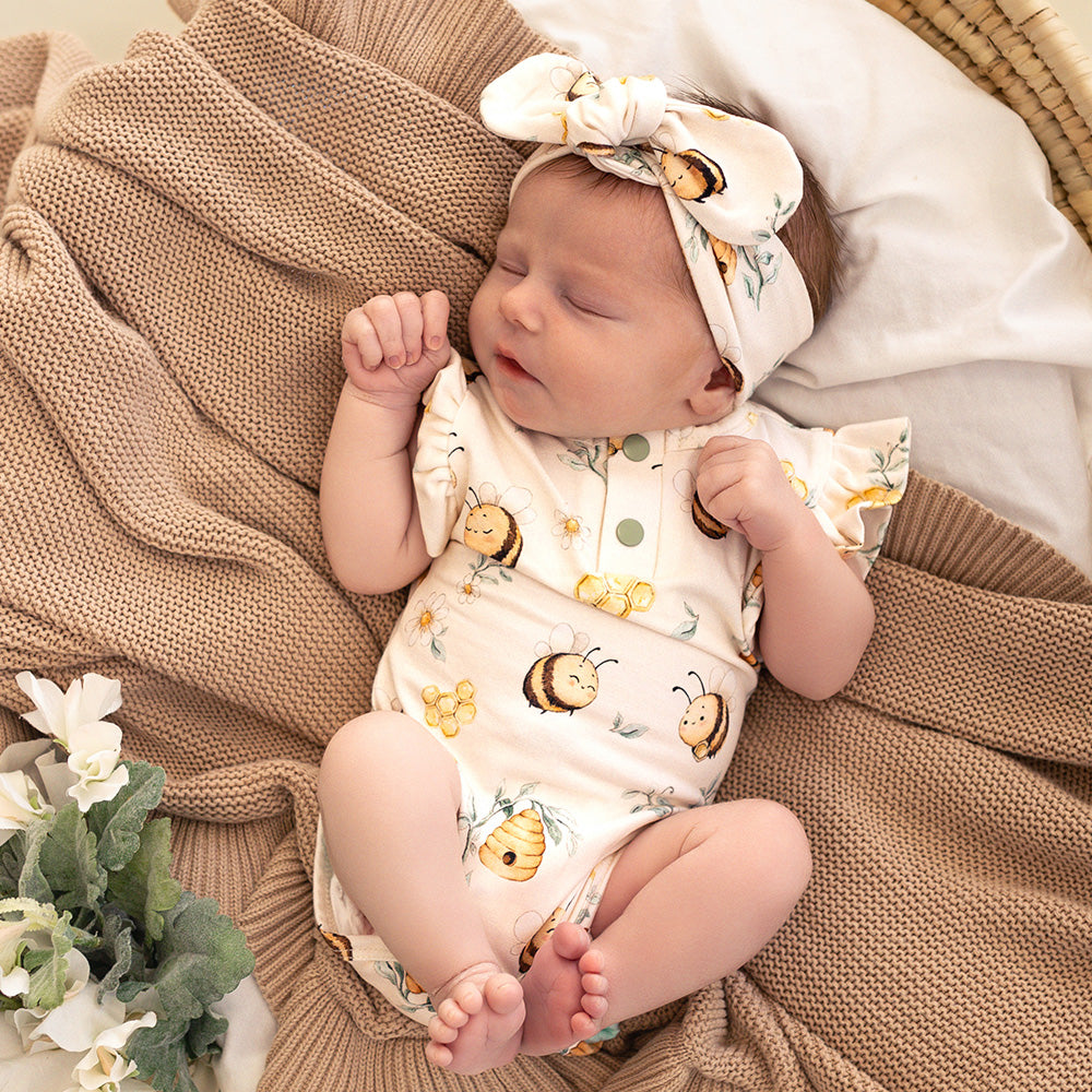 Snuggle Hunny Bodysuit Short Sleeve With Frill - Bumblebees