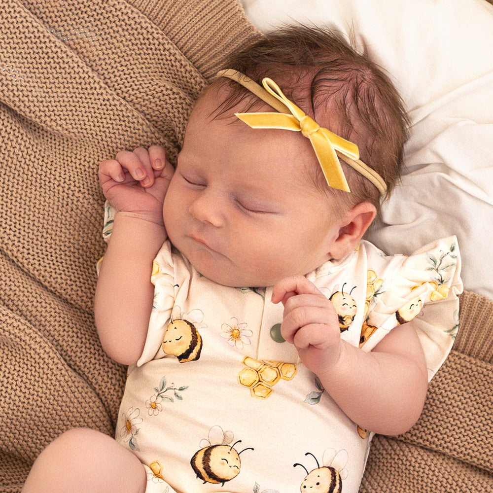 Snuggle Hunny Bodysuit Short Sleeve With Frill - Bumblebees