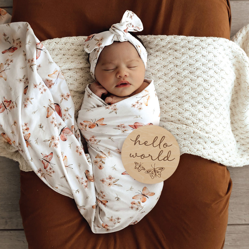 SNUGGLE HUNNY | WOODEN MILESTONE DISCS | BUTTERFLY