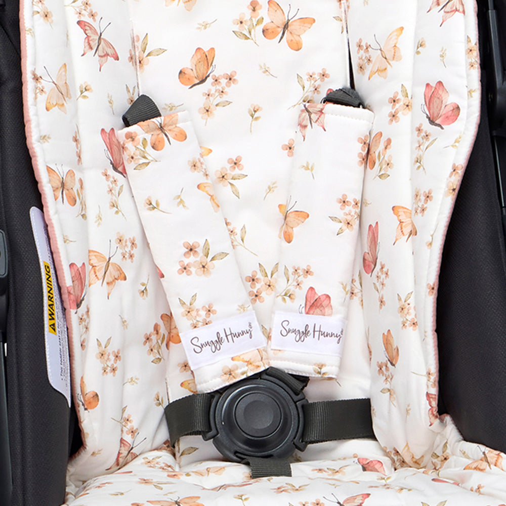 SNUGGLE HUNNY UNIVERSAL REVERSIBLE PRAM STRAP COVERS | BUTTERFLY