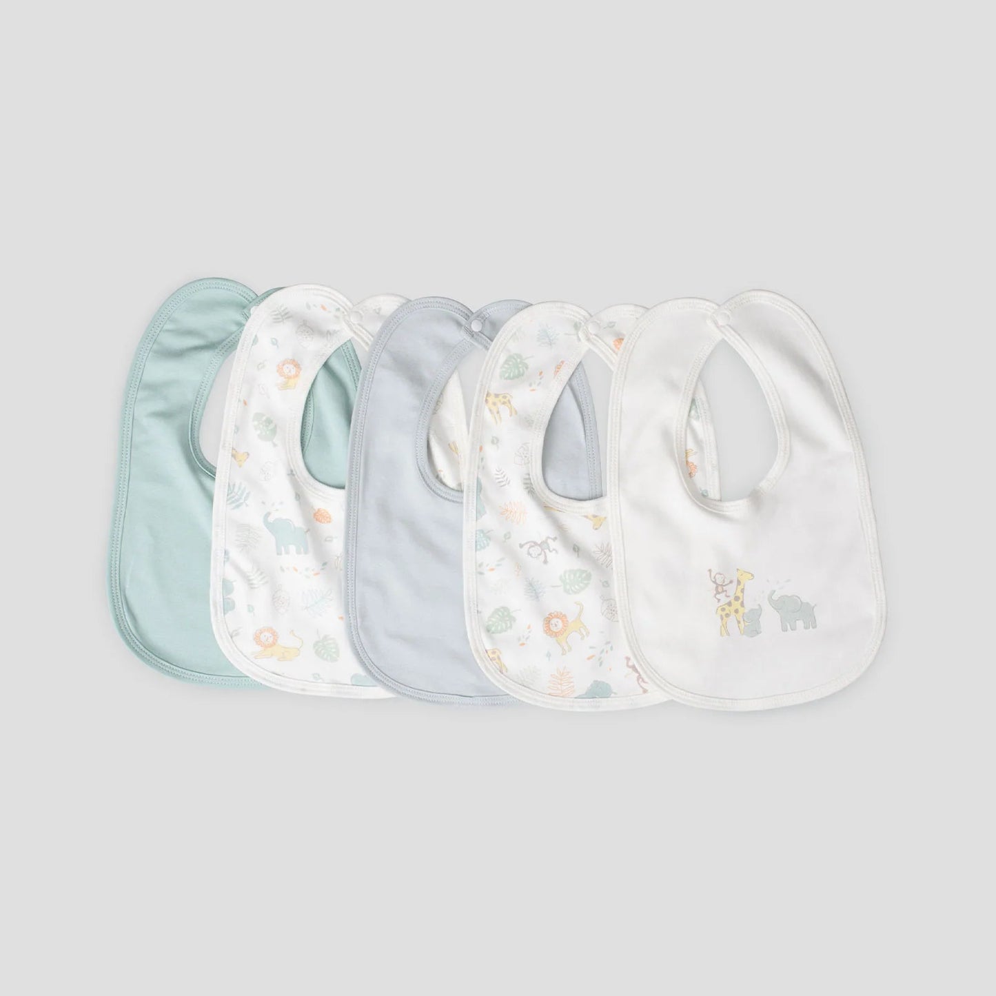 LITTLE LINEN BABY JERSEY BIB 5 PACK | SAVANNA GIRAFFE