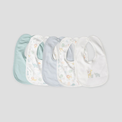 LITTLE LINEN BABY JERSEY BIB 5 PACK | SAVANNA GIRAFFE