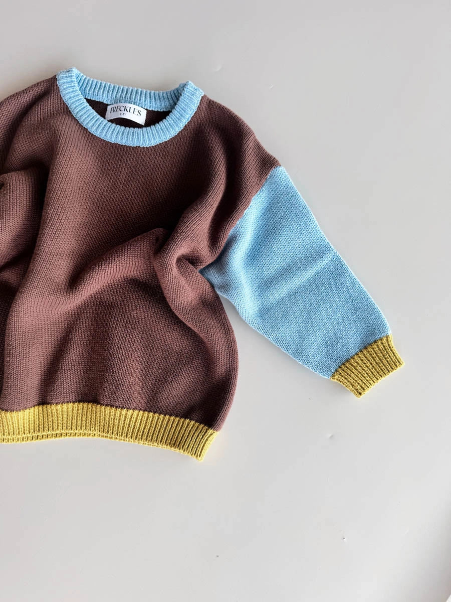 FRECKLES THE LABEL COTTON JUMPER | BROWN/BLUE/GREEN
