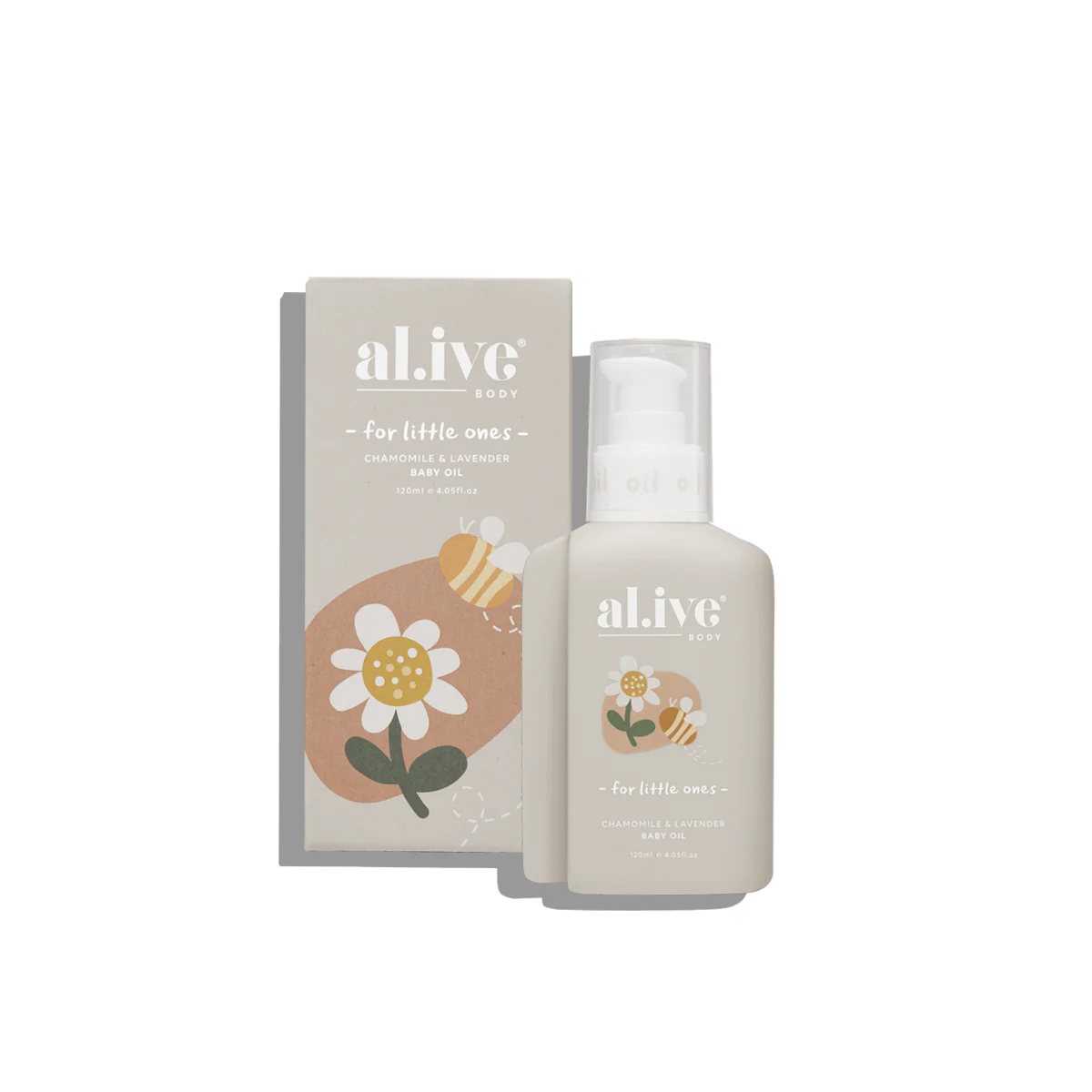 Baby skincare product with packaging featuring 'al.ive' branding on a white background