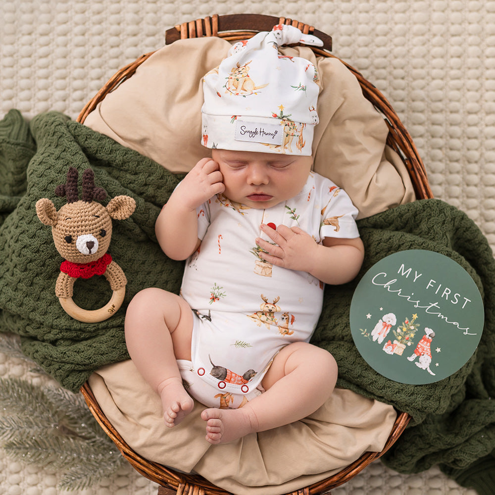 SNUGGLE HUNNY | BODYSUIT SHORT SLEEVE | CHRISTMAS PUPS