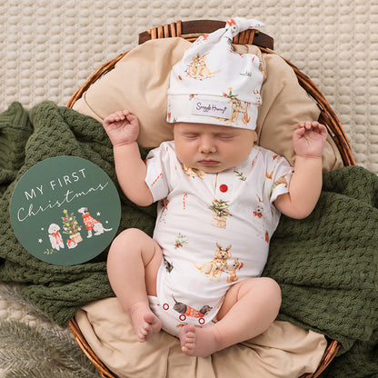 SNUGGLE HUNNY | BODYSUIT SHORT SLEEVE | CHRISTMAS PUPS