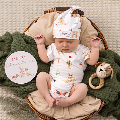 SNUGGLE HUNNY | BODYSUIT SHORT SLEEVE | CHRISTMAS PUPS
