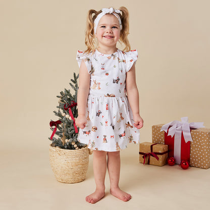 SNUGGLE HUNNY | SHORT SLEEVE DRESS | CHRISTMAS PUPS