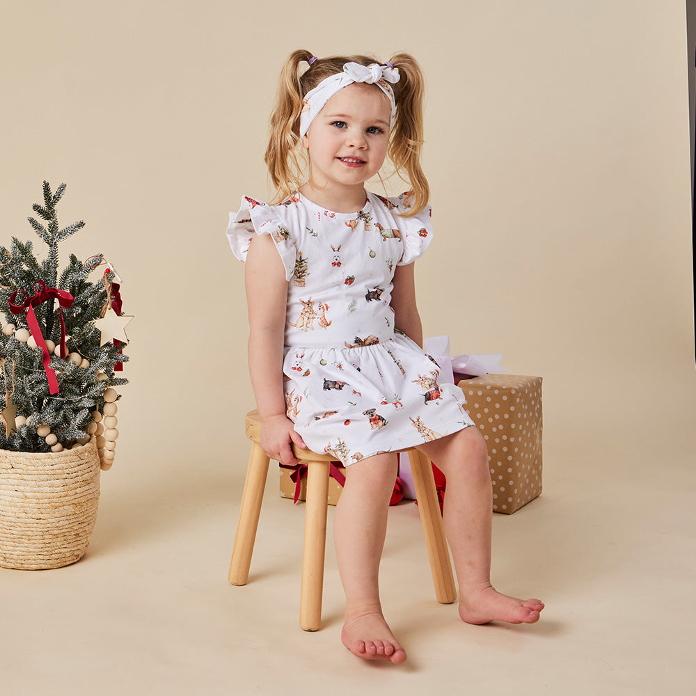 SNUGGLE HUNNY | SHORT SLEEVE DRESS | CHRISTMAS PUPS
