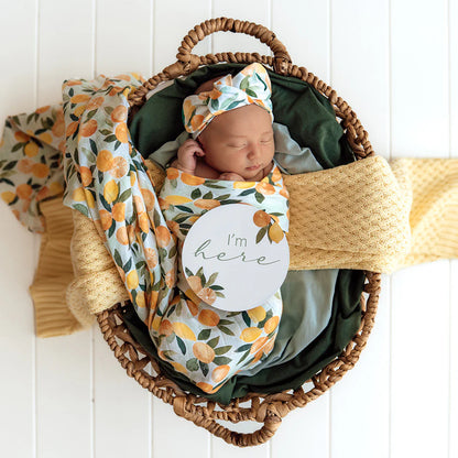 Snuggle Hunny Organic Cotton Muslin Wrap - Citrus Squeeze