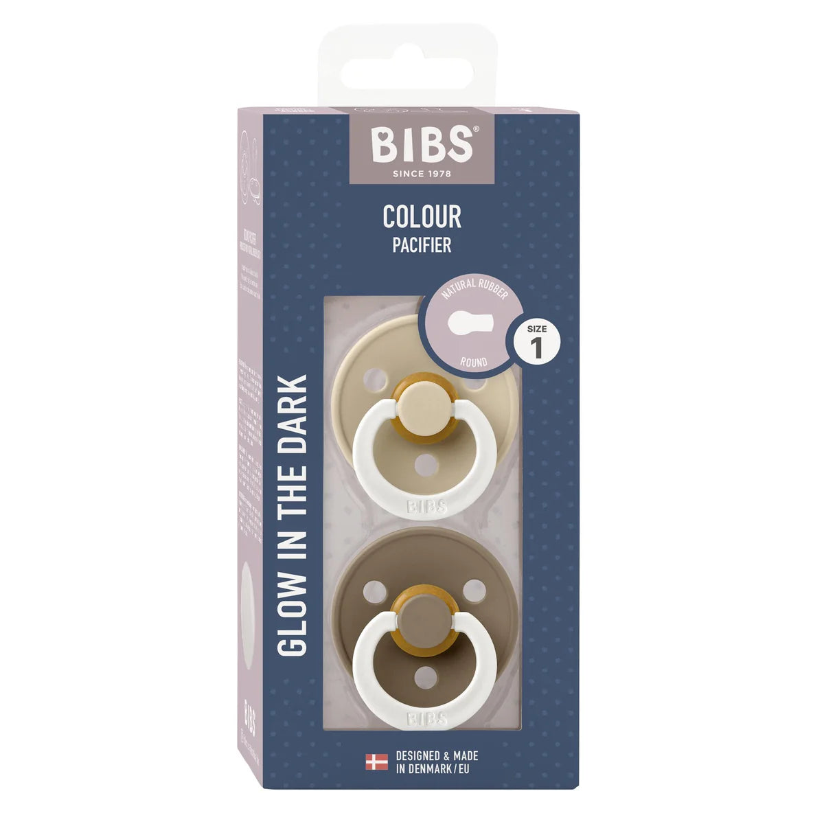 Bibs Colour Dummies (Night Glow) - Vanilla/Dark Oak - (2 pack)