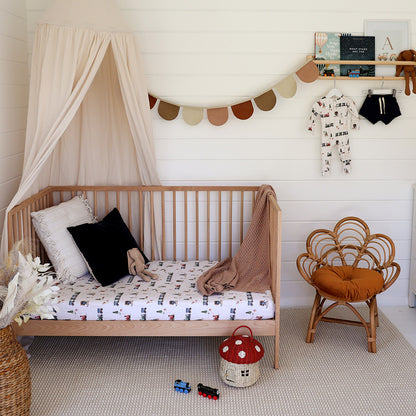 Snuggle Hunny Fitted Cot Sheet - Trains