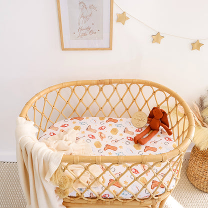 SNUGGLE HUNNY | FITTED BASSINET AND CHANGE PAD COVER | COWBOYS