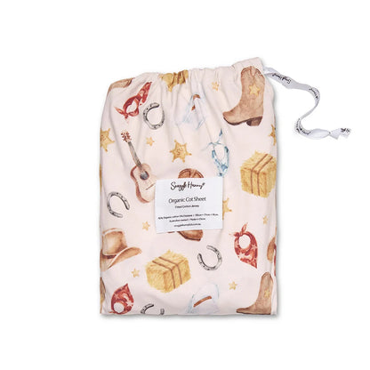 SNUGGLE HUNNY | FITTED COT SHEET | COWBOYS