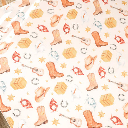 SNUGGLE HUNNY | FITTED COT SHEET | COWBOYS